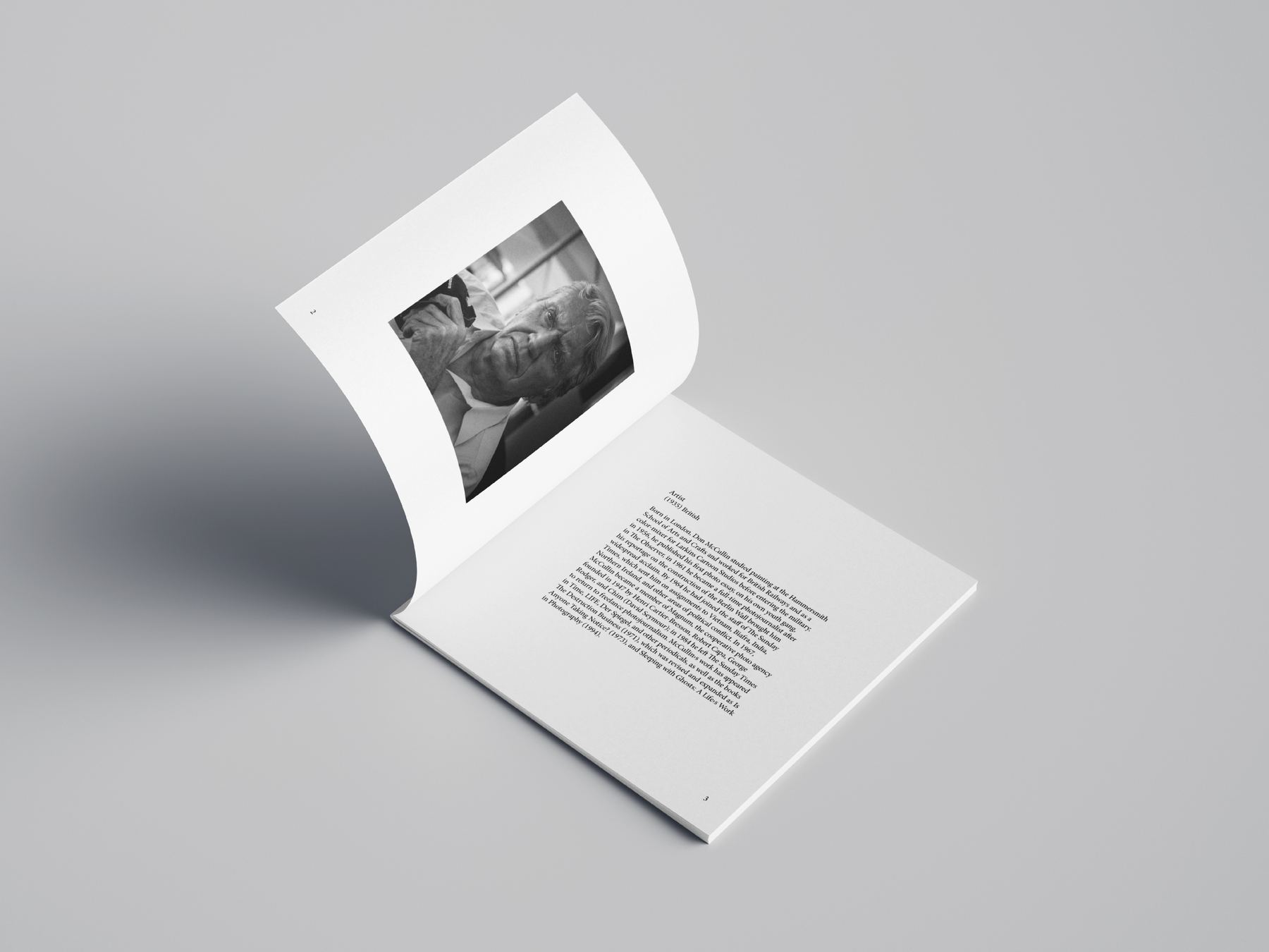 Spread with a single small plate on the left and a text column on the right