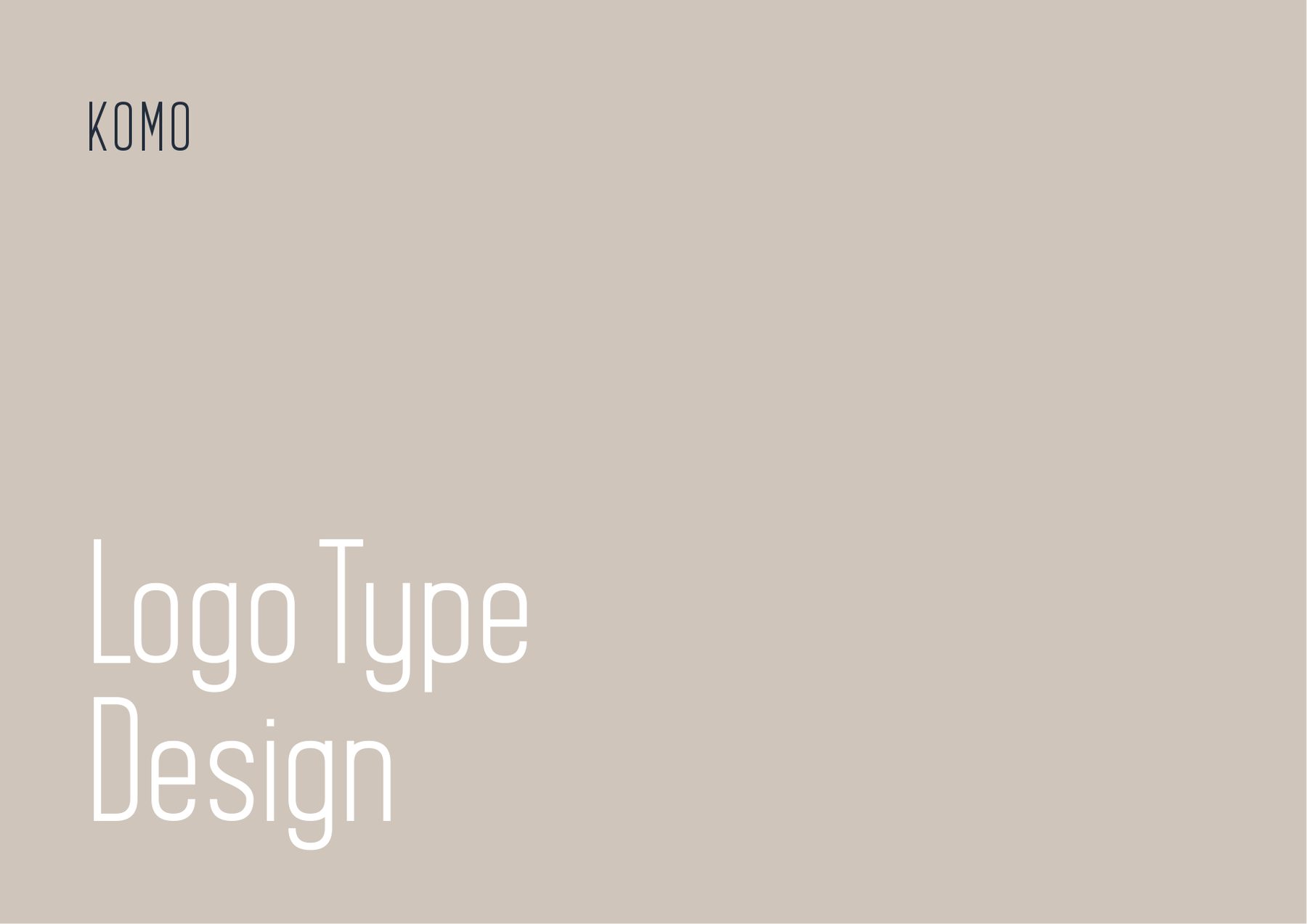 Presentation cover reading KOMO, Logo Type Design