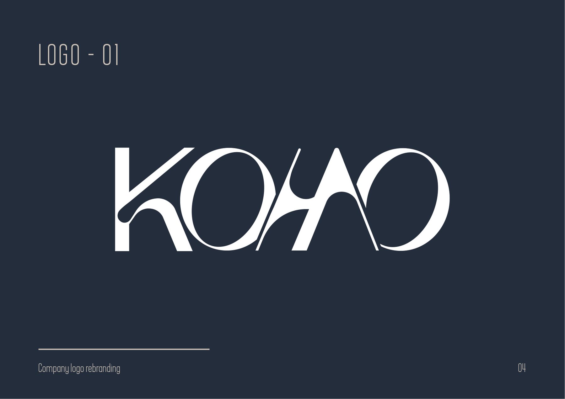 Logo route one: the KOMO wordmark redrawn