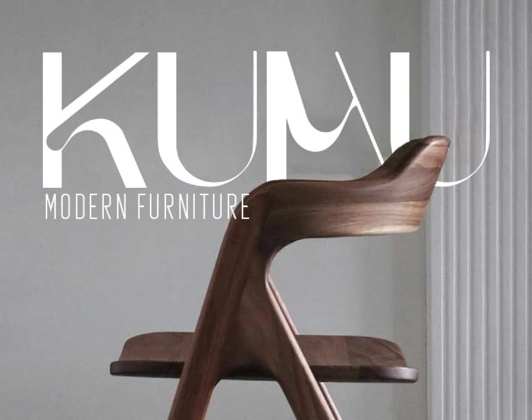 The KUMU logotype set over a photograph of a wooden armchair